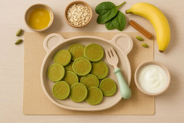 Oats Banana Spinach Pancake