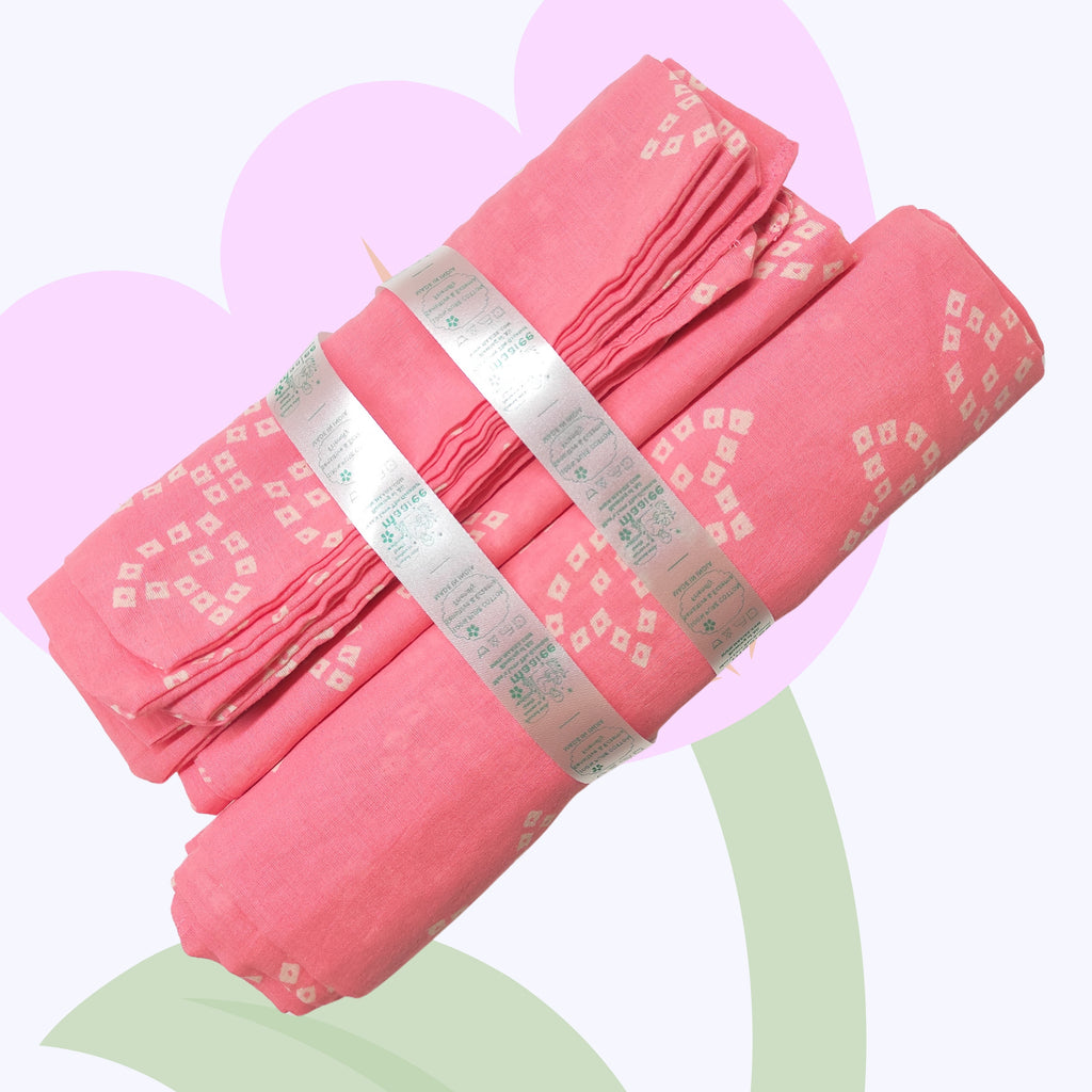 Mulmul Baby Swaddle & Wash Cloth Set [Rosebud Blossoms] | Premature Babies' Swaddle