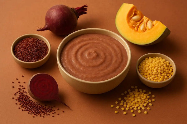 Ragi Moongdaal Beetroot Papaya Baby Porridge