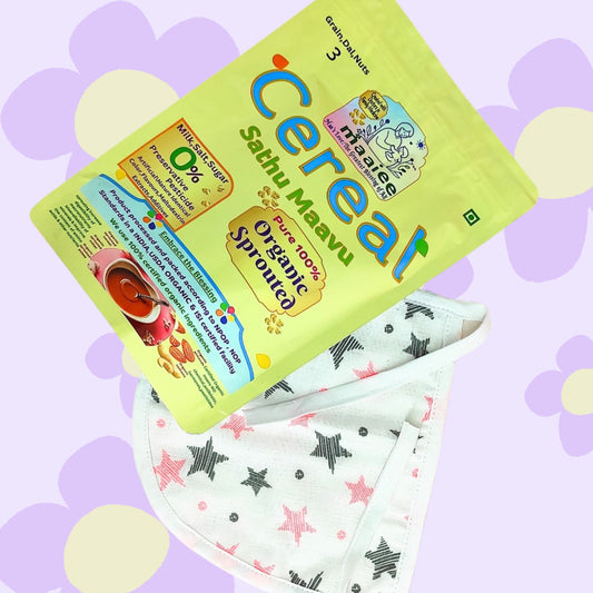Organic Sprout Sathu Maavu Cereal+ Organic Bib