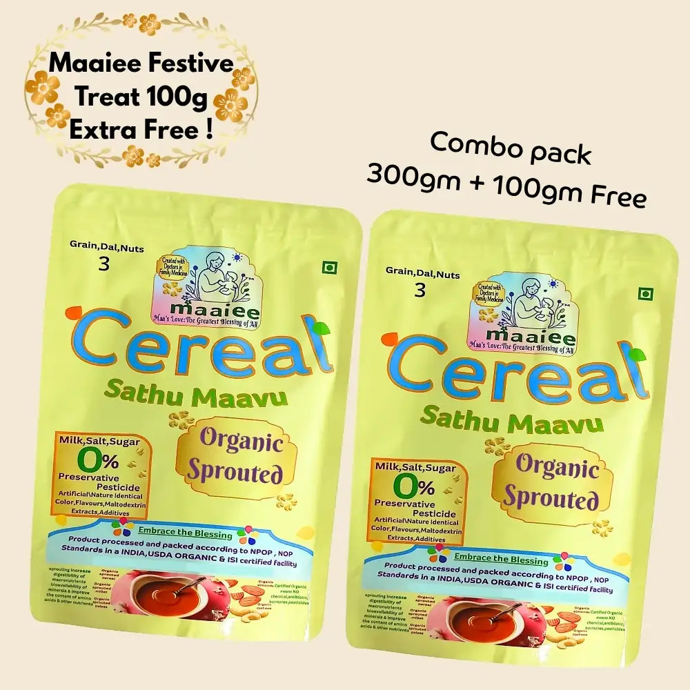 Organic Sprouted Sathu Maavu Cereal Festive Treat 100 g Free