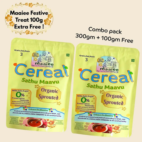 Organic Sprouted Sathu Maavu Cereal Festive Treat 100 g Free
