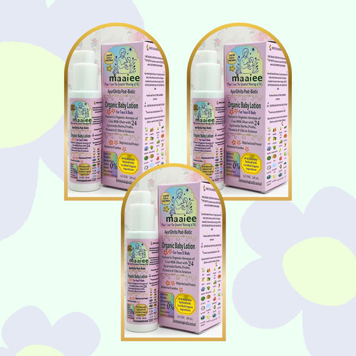 Ayur-Ghrita Post-Biotic Organic Baby Lotion [Pack of 3]