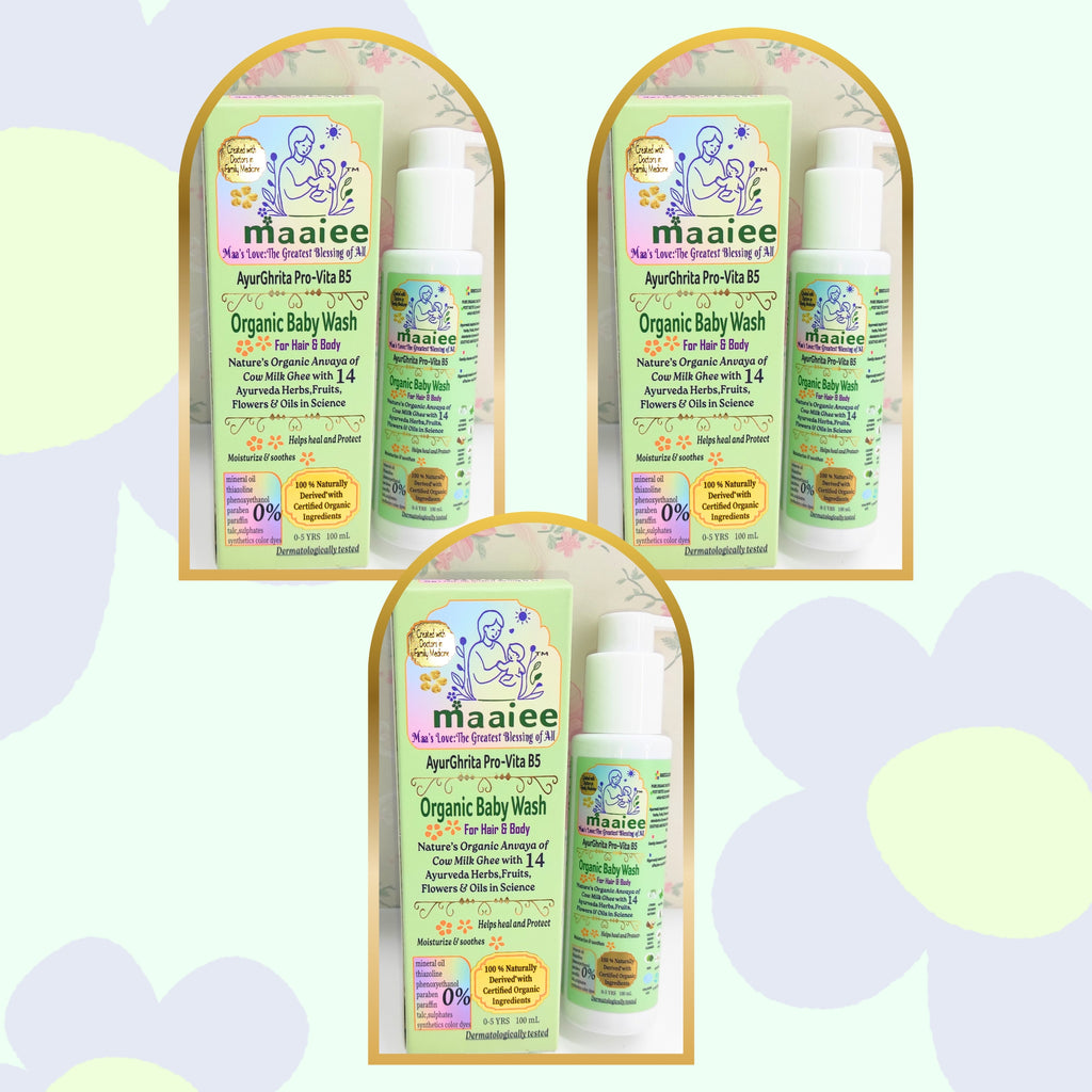 Ayur-Ghrita Pro-Vita B5 Organic Baby Wash [pack of 3]