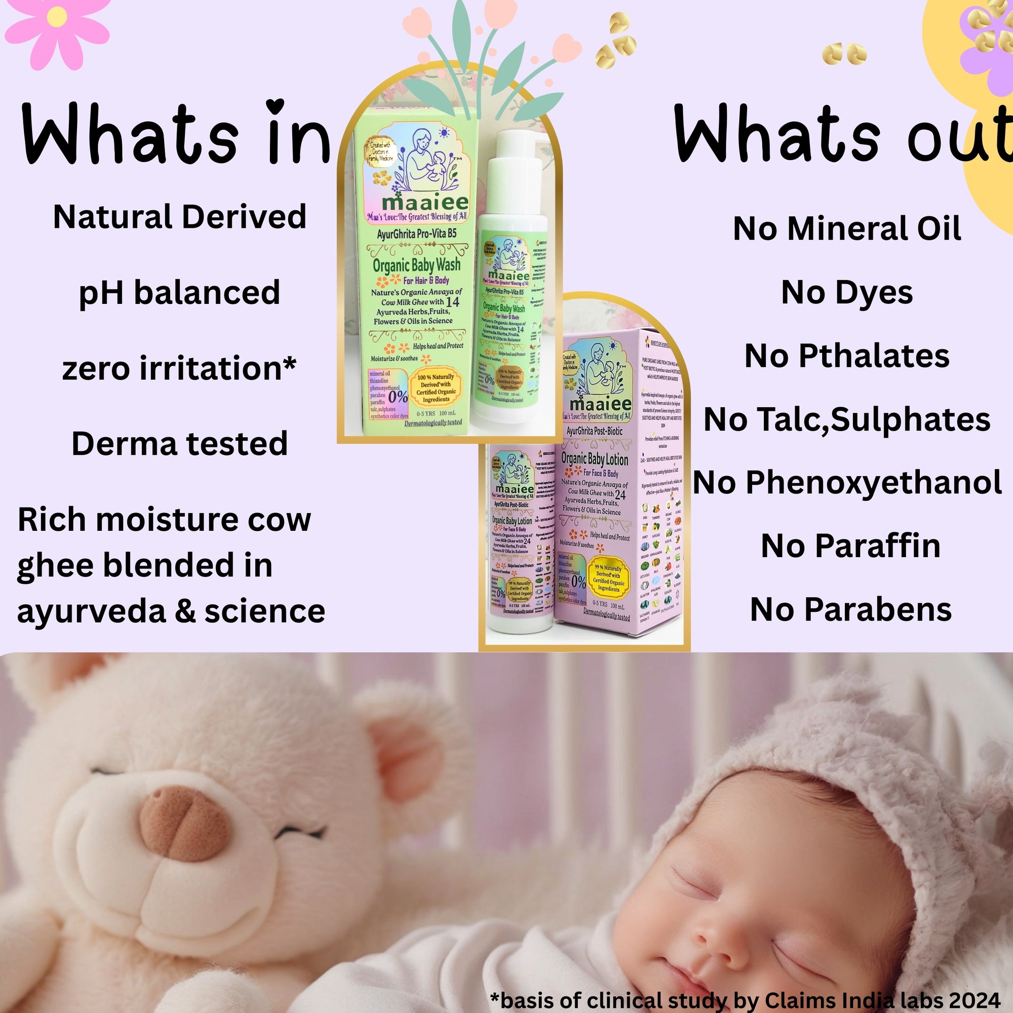 Ayur-Ghrita Organic Baby Wash & lotion set