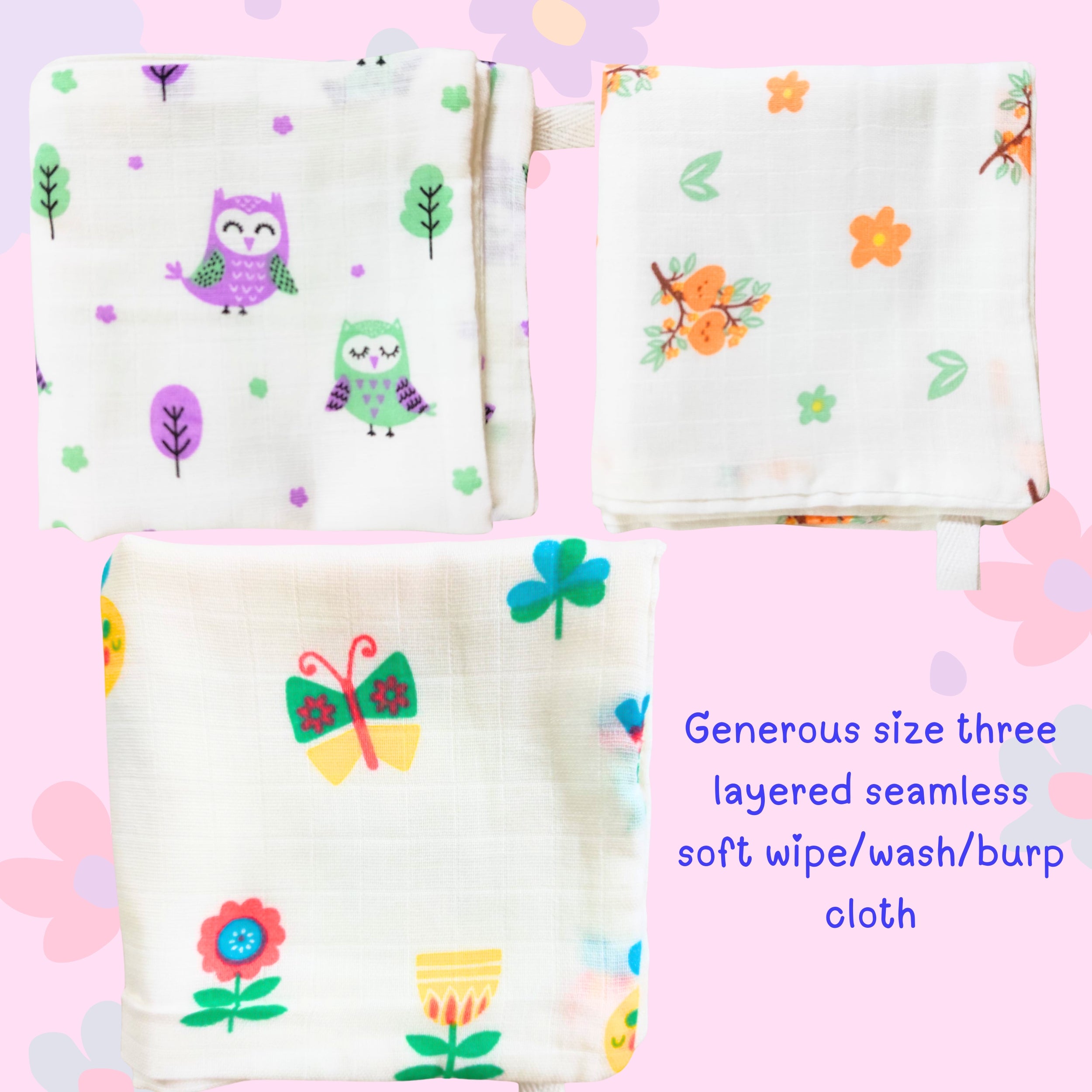 Muslin Cotton Baby Wipe Wash Burp Cloth